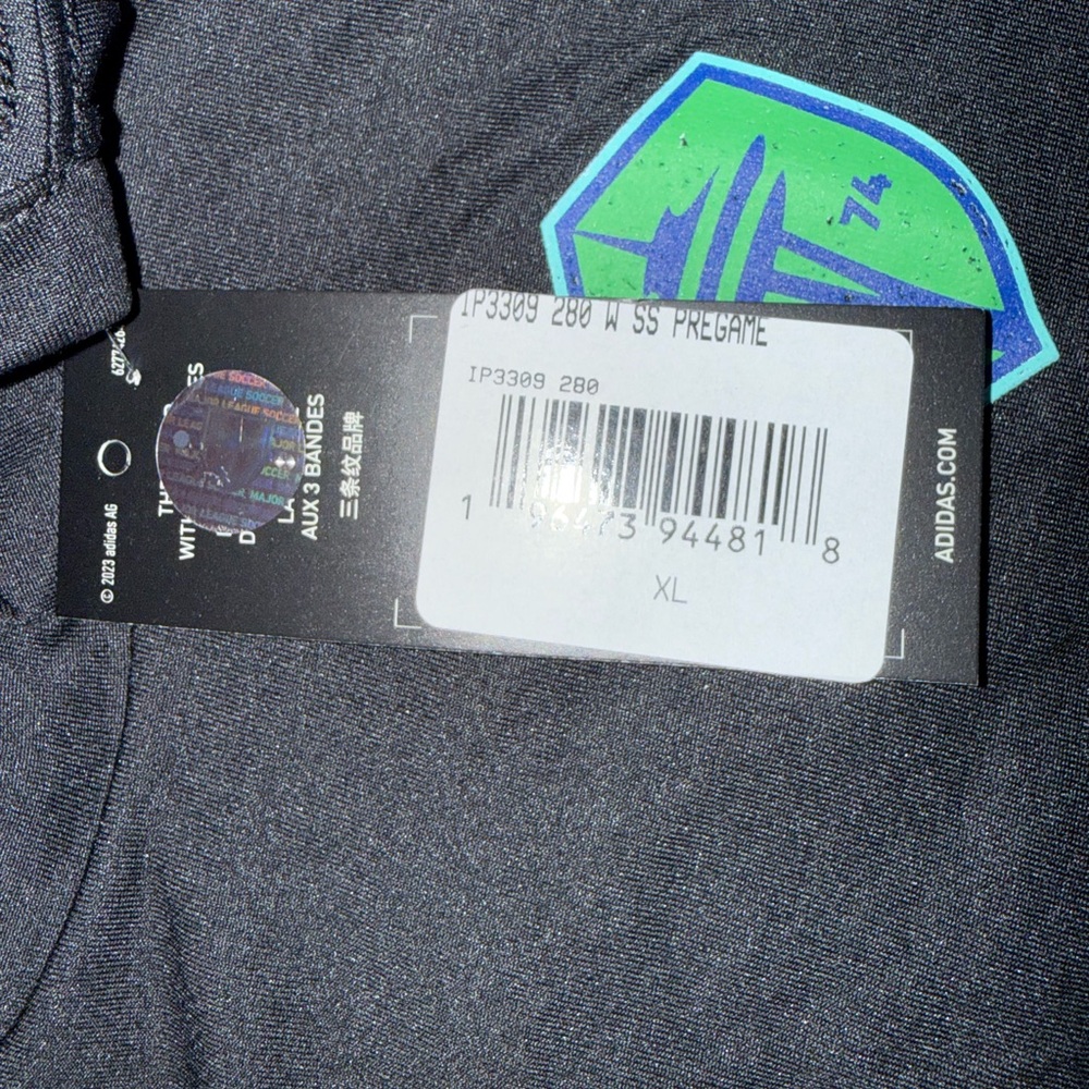 Adidas Women’s MLS Seattle Sounders FC Black Short Sleeve Warmup Tee - XL - Picture 3 of 4